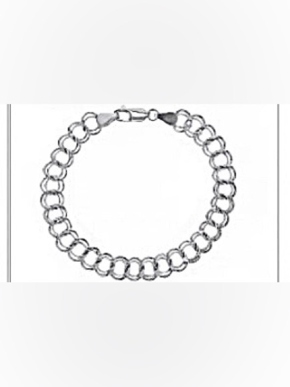 Sterling Silver Double Curb Link Bracelet 7.5”